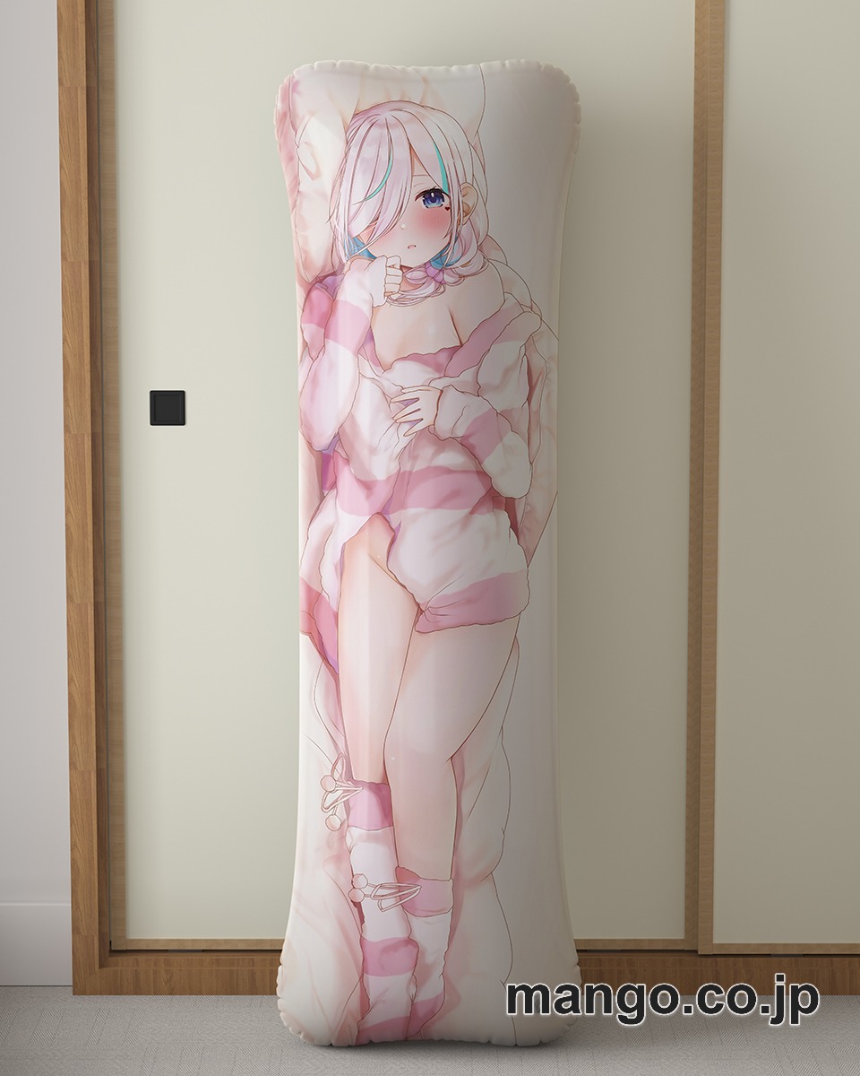 アニメ抱き枕カバー【バーチャルYoutuber】イル＝フローラ大型クッションキャラクターグッズPVC製コレクション用｜空気ビニール製 等身大抱き枕 コレクション向けグッズ