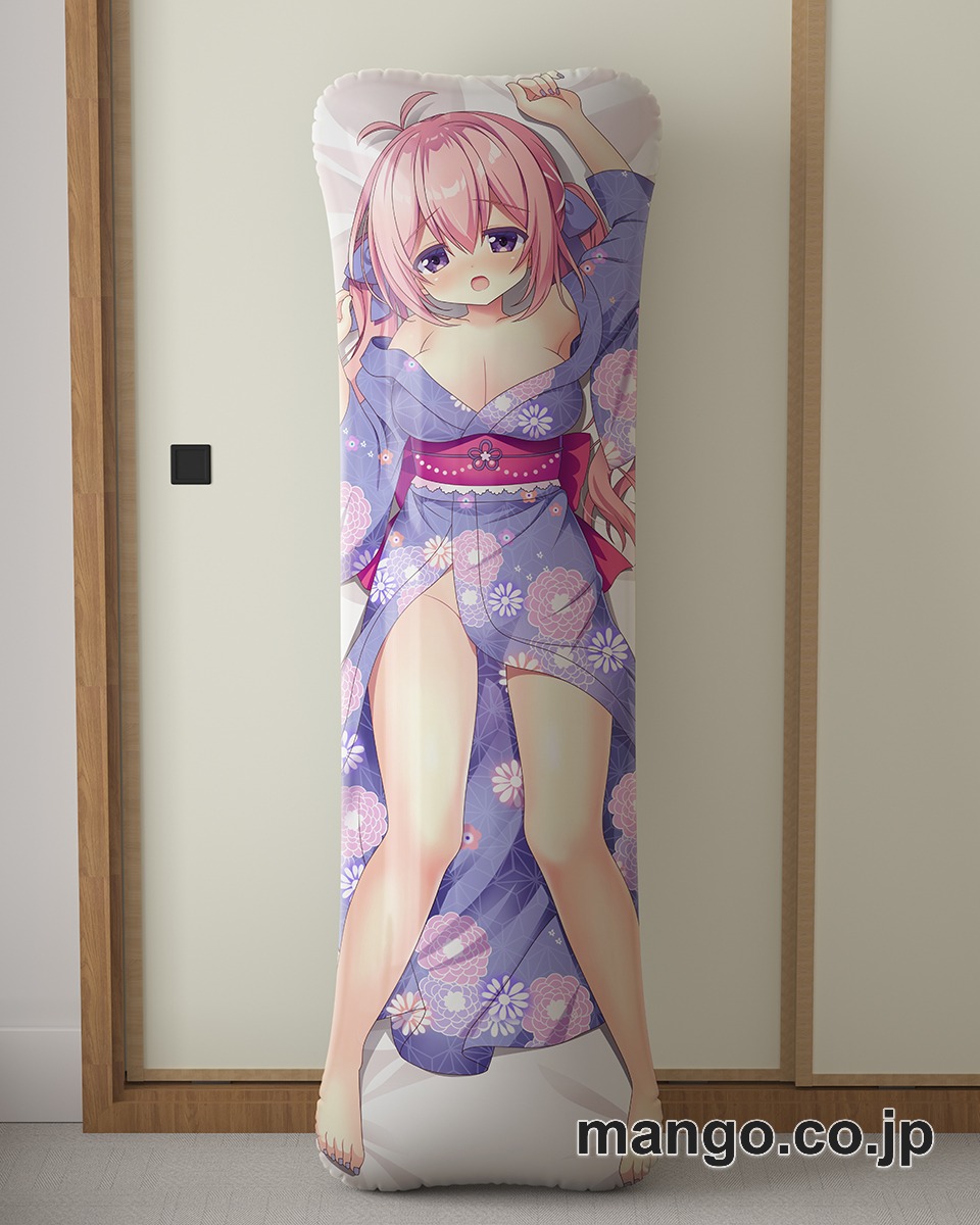 アニメ抱き枕カバー【バーチャルYoutuber】桃々乃ゆずゆ浴衣大型クッションキャラクターグッズPVC製コレクション用｜空気ビニール製 等身大抱き枕 コレクション向けグッズ 2