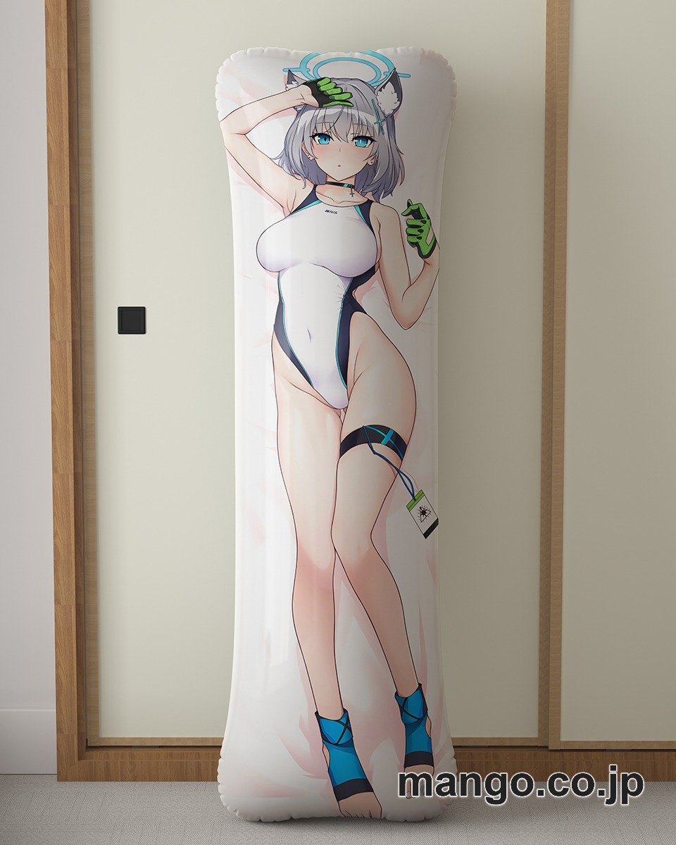 アニメ抱き枕カバー【ブルーアーカイブ】競泳水着砂狼シロコ大型クッションキャラクターグッズPVC製コレクション用｜PVC エアクッション 等身大サイズ 立体ディスプレイ